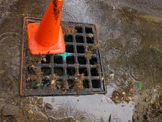 Rain into catch grate