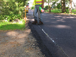 Shoe-tamping a driveway berm