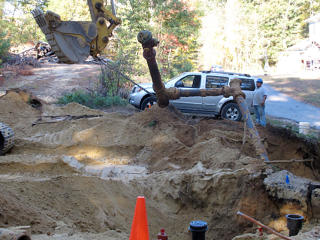 Hydrant and old pipe out