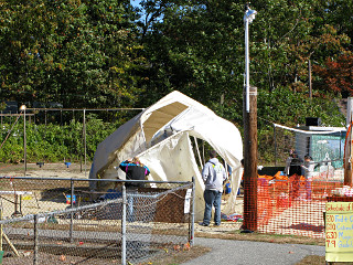 Disaster strikes! The games-tent blows over