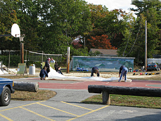 Folding tarps and tent parts