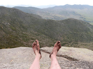 Muddy feet over the valley