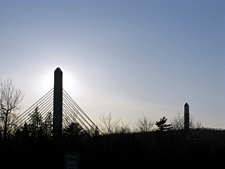 bridge piers silhouetted